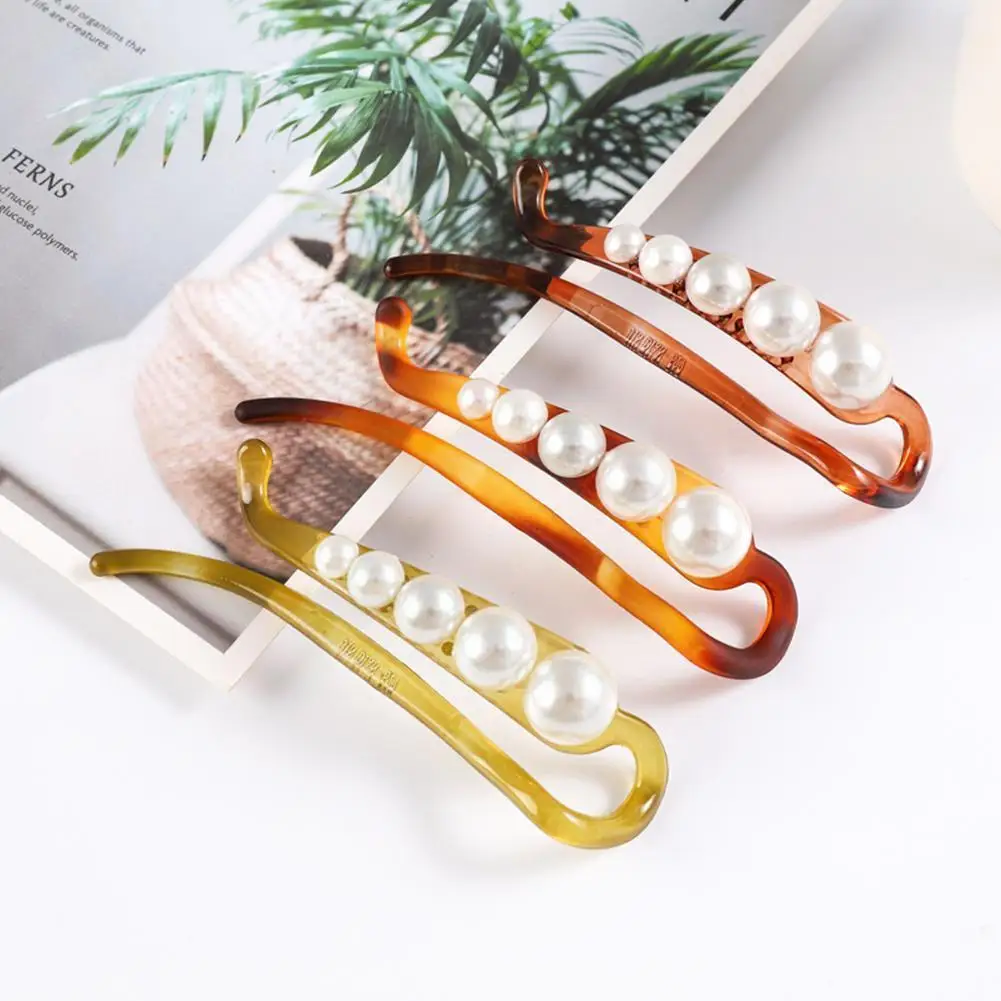 New Pearl Twisted Hairpin Elegant Fashion Pearl Hair Claw Bun Maker Twist Headband Barrettes For Women Headwear Hair Access S2v8
New Pearl Twisted Hairpin Elegant Fashion Pearl Hair Claw Bun Maker Twist Headband Barrettes For Women Headwear Hair Access S2v8