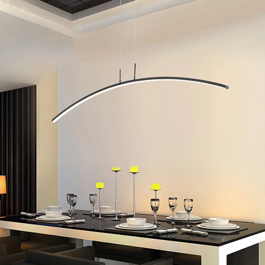 Modern long Strip hanging lamp for the kitchen Nordic simple creative led art line pendant light dining room bar suspension lamp
Modern long Strip hanging lamp for the kitchen Nordic simple creative led art line pendant light dining room bar suspension lamp