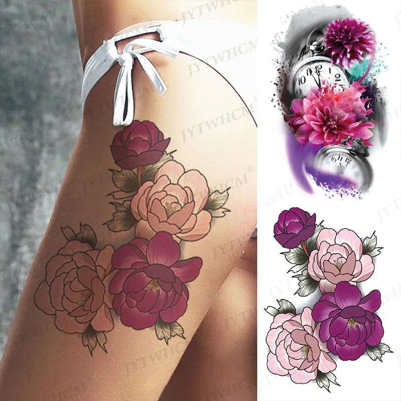 Clock Flower Tattoo Stickers Snake Temporary Tattoo For Women Kids Colorful Rose Lotus Sleeve Tribal Totem Foot Art Tattoo Paper
Clock Flower Tattoo Stickers Snake Temporary Tattoo For Women Kids Colorful Rose Lotus Sleeve Tribal Totem Foot Art Tattoo Paper