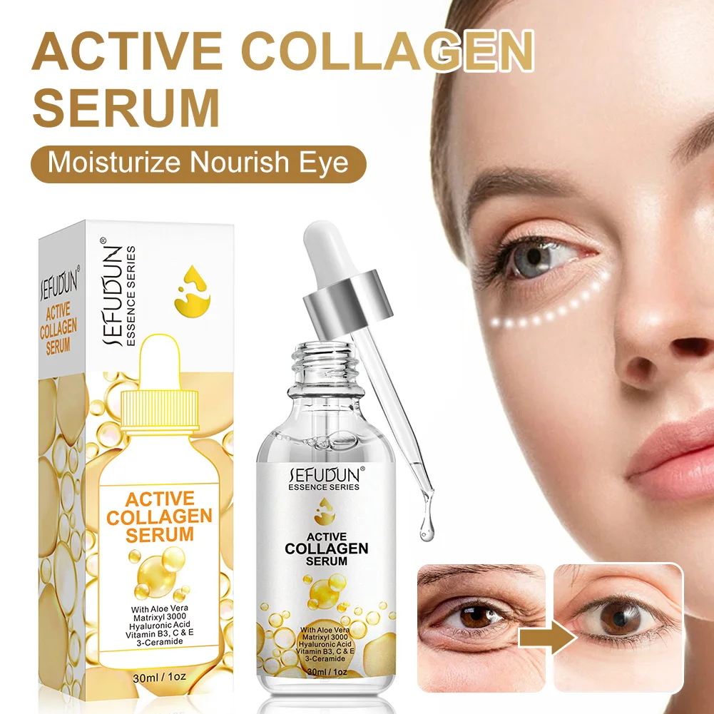 30ml Active Collagen Eye Serum Moisturize Nourish Eye Skin Improve Dryness Fine Lines Dark Circles Eye Hydration Serum
30ml Active Collagen Eye Serum Moisturize Nourish Eye Skin Improve Dryness Fine Lines Dark Circles Eye Hydration Serum