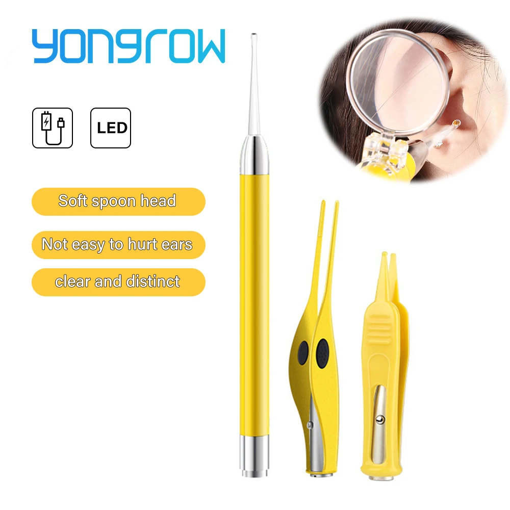

Yongrow Baby Ear Cleaner Ear Wax Removal Flashlight Earpick Ear Cleaning Earwax Remover Ear Curette Light Spoon with magnifier