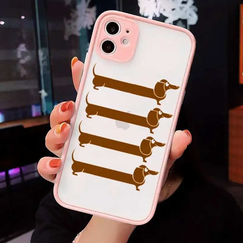 Cartoon Dachshund Sausage Dog Phone Case Matte Transparent for iPhone 7 8 11 12 s mini pro X XS XR MAX Plus cover funda
Cartoon Dachshund Sausage Dog Phone Case Matte Transparent for iPhone 7 8 11 12 s mini pro X XS XR MAX Plus cover funda