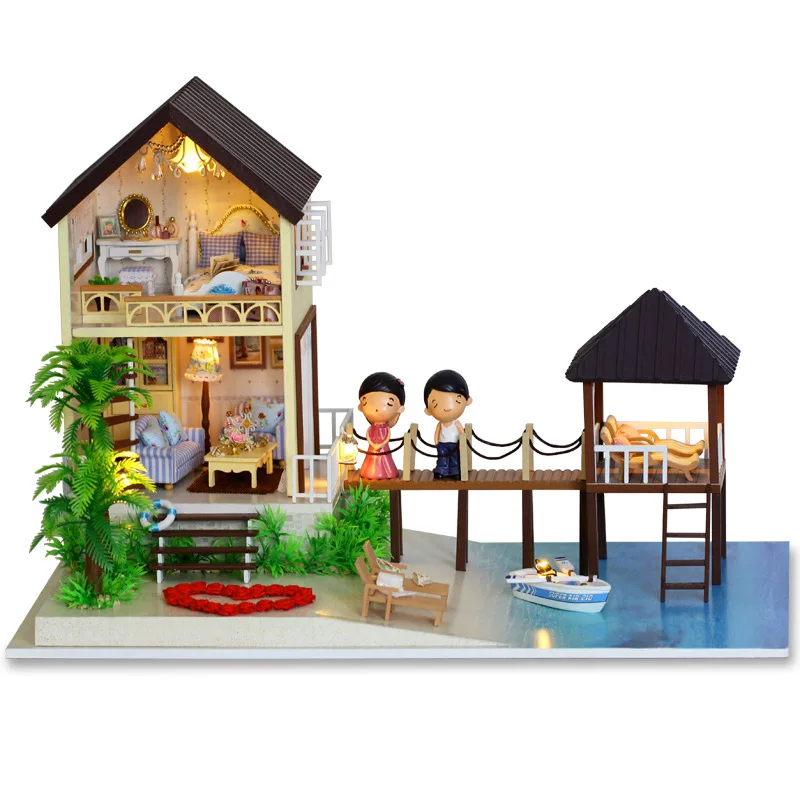 DIY деревянный миниатюрный Maldives кукольный домик светодиодный свет мебель для влюбленных креативное художественное оформление ручной работы кукольный домик без пылезащитного покрытия
DIY деревянный миниатюрный Maldives кукольный домик светодиодный свет мебель для влюбленных креативное художественное оформление ручной работы кукольный домик без пылезащитного покрытия