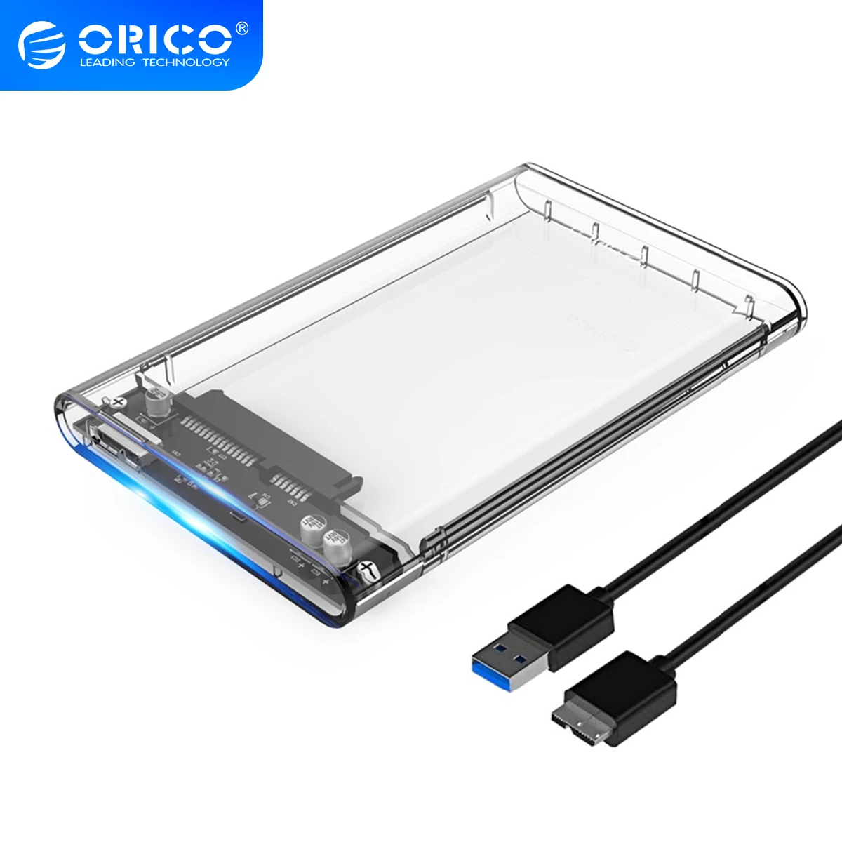 

ORICO 2139U3 Hard Drive Enclosure 2.5 inch Transparent USB3.0 Hard Drive Enclosure Support UASP Protocol for 7-9.5 mm HDD