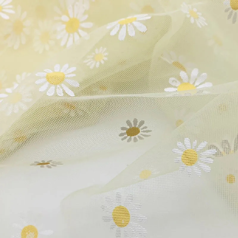 Daisy Printing Organza Fabric Mesh Decoration Hair Accessory Daisy DIY Fabric Handmade Girls Dress Bag Lace Fabric 160cmx100cm
Daisy Printing Organza Fabric Mesh Decoration Hair Accessory Daisy DIY Fabric Handmade Girls Dress Bag Lace Fabric 160cmx100cm