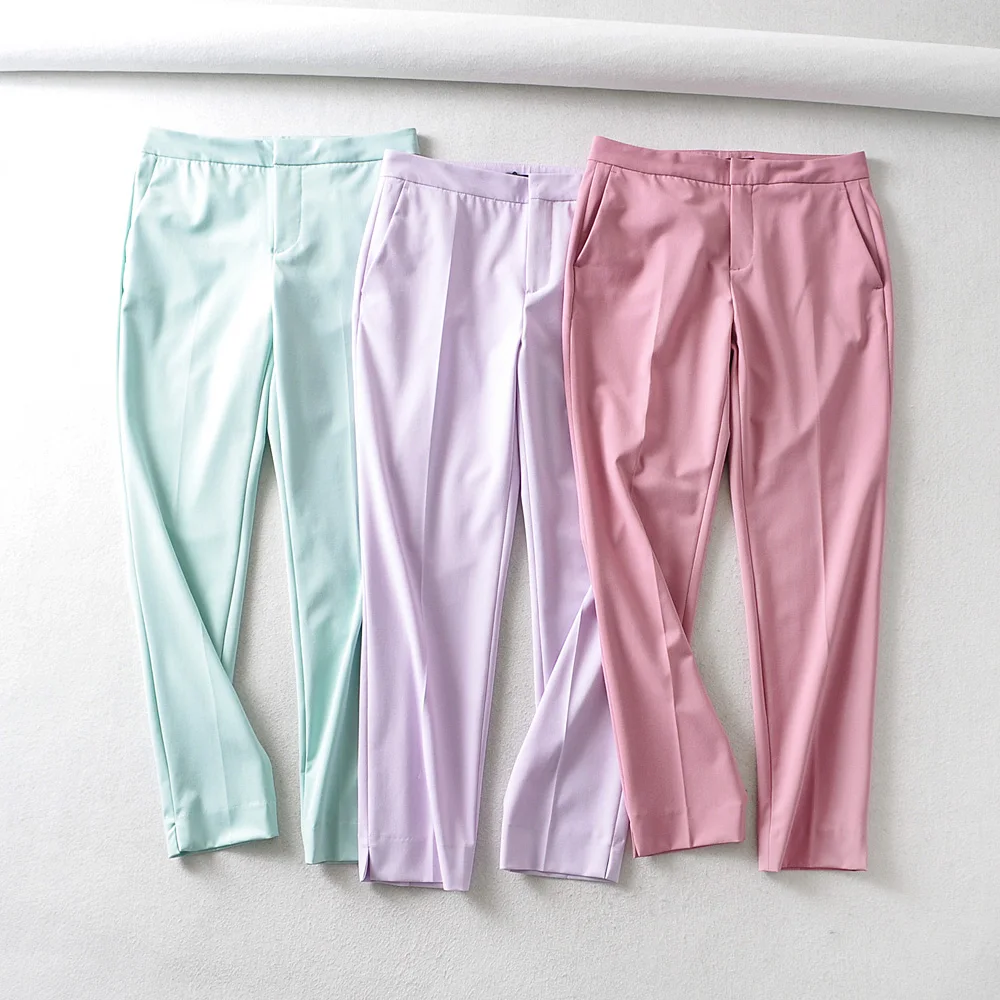 Candy Color Sweet One Buckle Simple Occupation Female Suit Korean Women's+Waist Thin Casual High Waist Female Pants
Candy Color Sweet One Buckle Simple Occupation Female Suit Korean Women's+Waist Thin Casual High Waist Female Pants