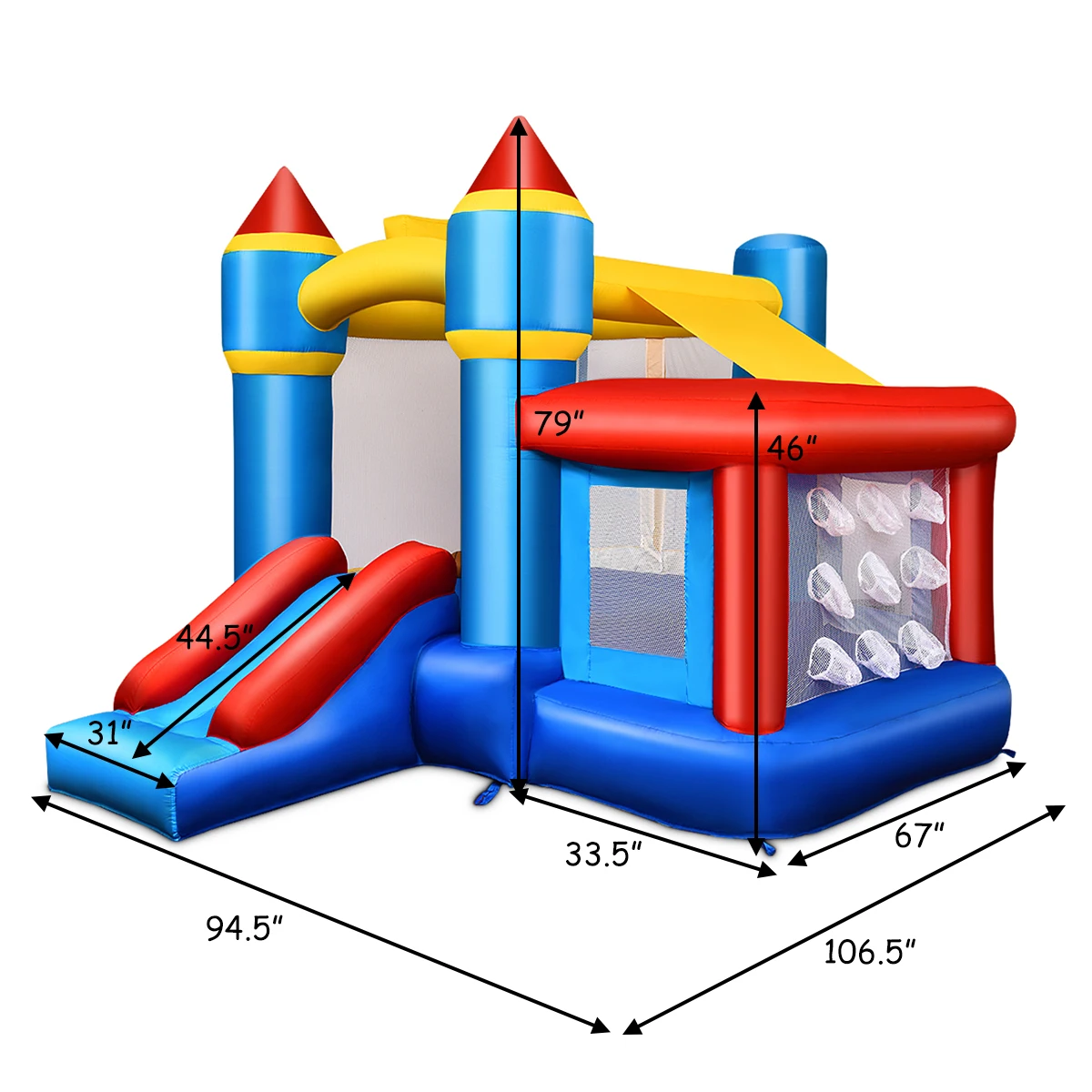 Inflatable Bounce House Castle Slide Bouncer ChildrenShooting Net w/ Balls & Bag 
Inflatable Bounce House Castle Slide Bouncer ChildrenShooting Net w/ Balls & Bag