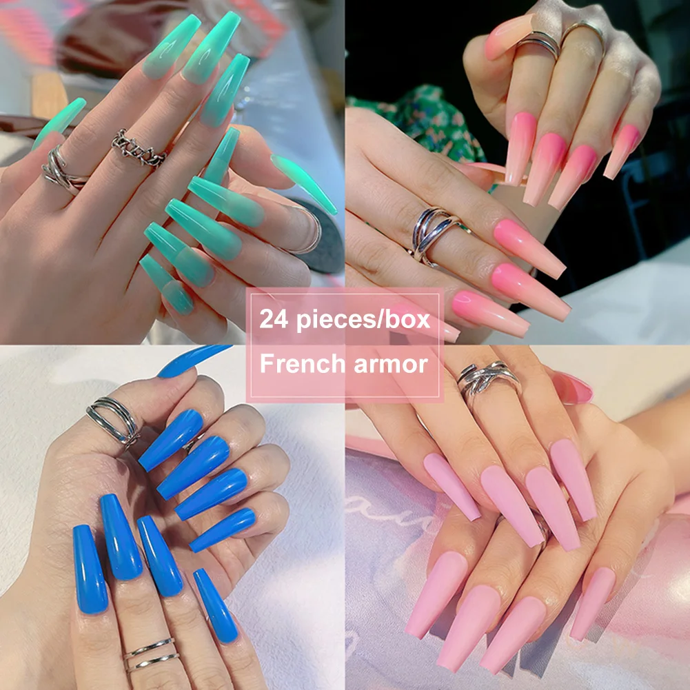24Pcs/Set Full Cover False Nail Tips Ballerina Nail Art Manicure Matte Tips Coffin Fake Nails Extension Acrylic Nails with Glue
24Pcs/Set Full Cover False Nail Tips Ballerina Nail Art Manicure Matte Tips Coffin Fake Nails Extension Acrylic Nails with Glue