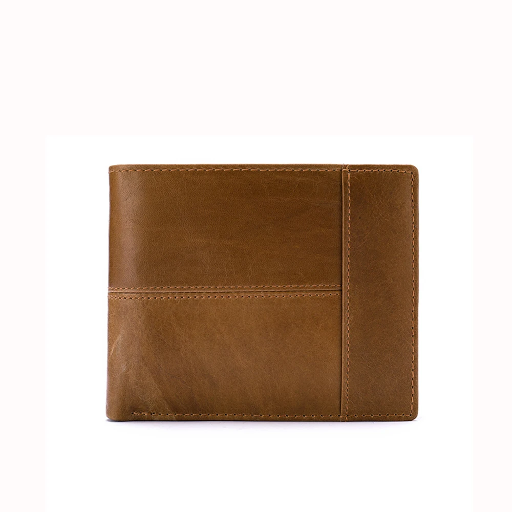 Genuine Leather Retro men's short wallet fashion large capacity | Багаж и сумки