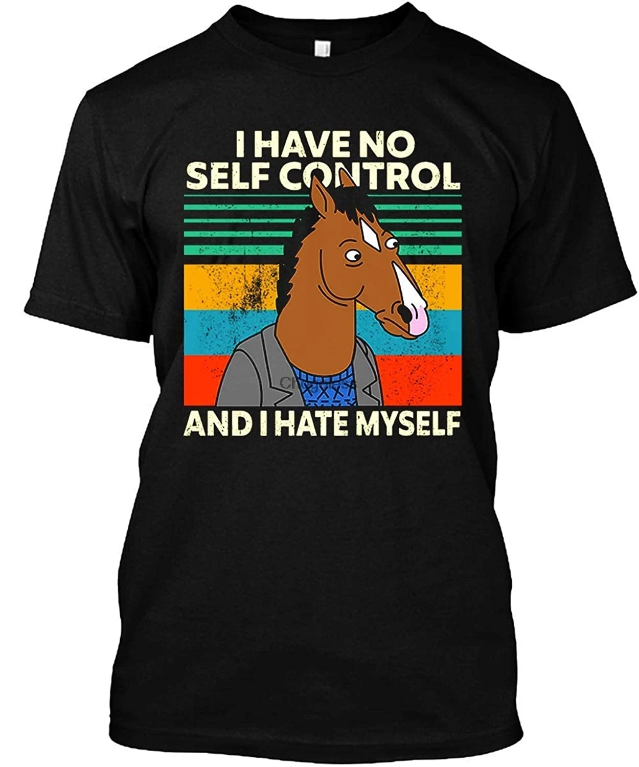 BoJackHorseman у меня нет собственного контроля и я себя не люблю|Мужские футболки| |