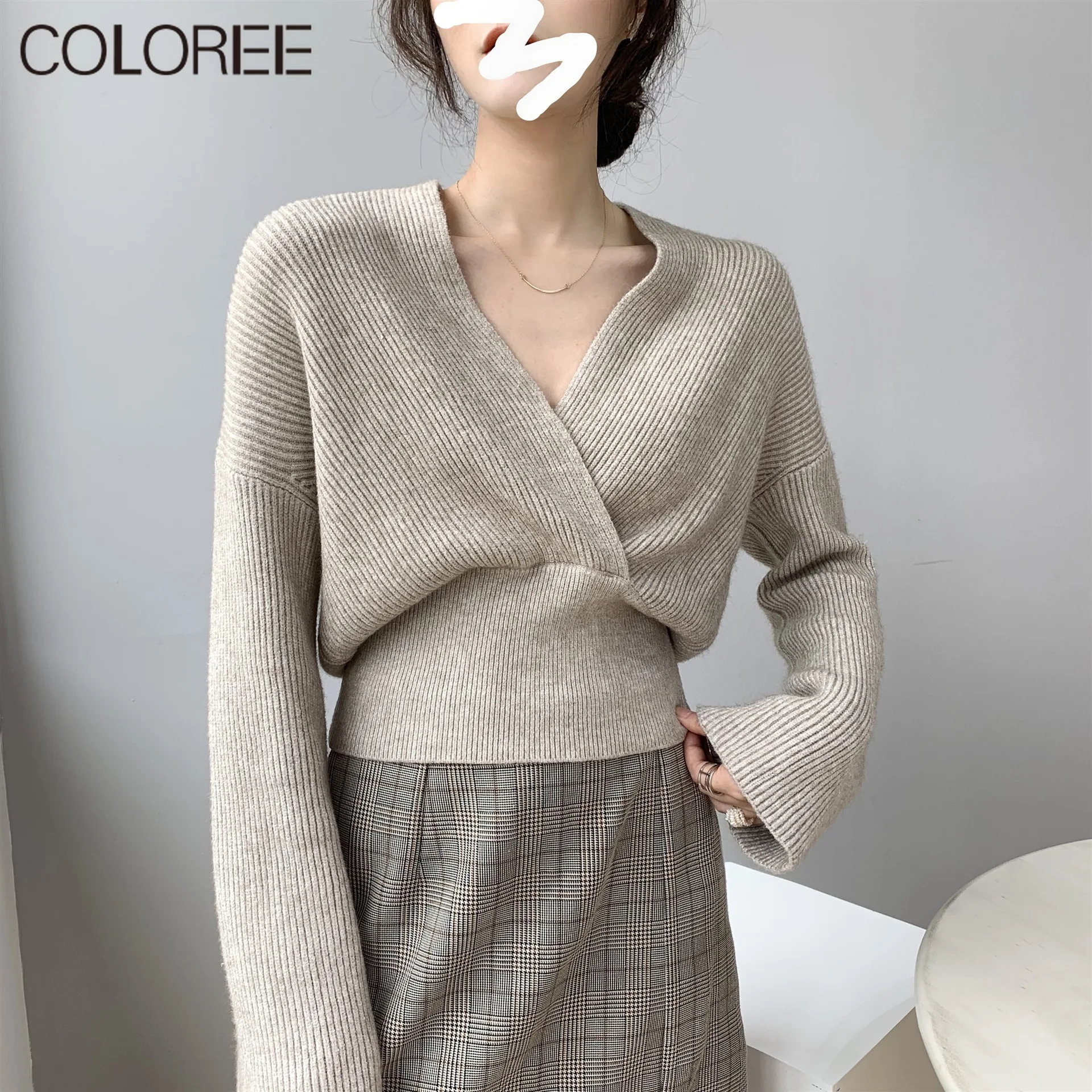 Korean fashion clothing for womens autumn winter casual vintage v-neck long sleeve knit sweater women soild pull femme
Korean fashion clothing for womens autumn winter casual vintage v-neck long sleeve knit sweater women soild pull femme