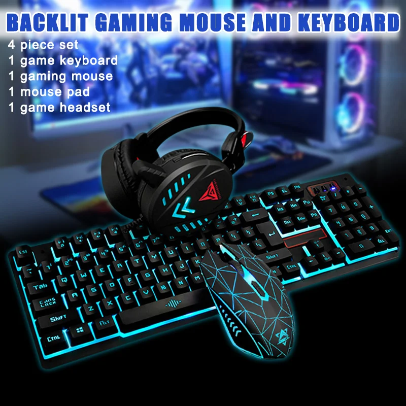 Gaming Keyboard Mouse Headsets Mouse Pad Set 1600DPI Waterproof Illuminated JR Deals
Gaming Keyboard Mouse Headsets Mouse Pad Set 1600DPI Waterproof Illuminated JR Deals