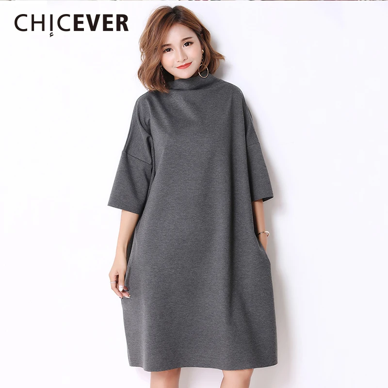 CHICEVER Casual Dresses For Women Turtleneck Half Sleeve Loose Oversize Women's Dress Fashion Casual Clothing New 2020 Spring
CHICEVER Casual Dresses For Women Turtleneck Half Sleeve Loose Oversize Women's Dress Fashion Casual Clothing New 2020 Spring