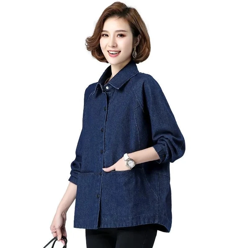 Women's Denim Jacke Spring Autumn All-match Korean Version New Female Middle-aged Cowboy Jackets Women Cowboy Pocket Coat R1257
Women's Denim Jacke Spring Autumn All-match Korean Version New Female Middle-aged Cowboy Jackets Women Cowboy Pocket Coat R1257