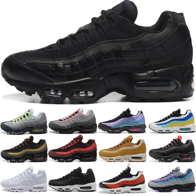 

Original 95 Men Running Shoes 95s Triple Black White Laser Fuchsia Red Orbit Bred Aqua Neon Men Trainers Sports Women Sneaker 36