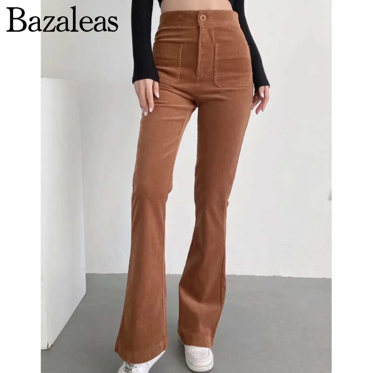 2022 Bazaleas Spring Front 2 Pockets Vintage Joggers Corduroy Flare Pencil Pant For Woman’s
2022 Bazaleas Spring Front 2 Pockets Vintage Joggers Corduroy Flare Pencil Pant For Woman’s