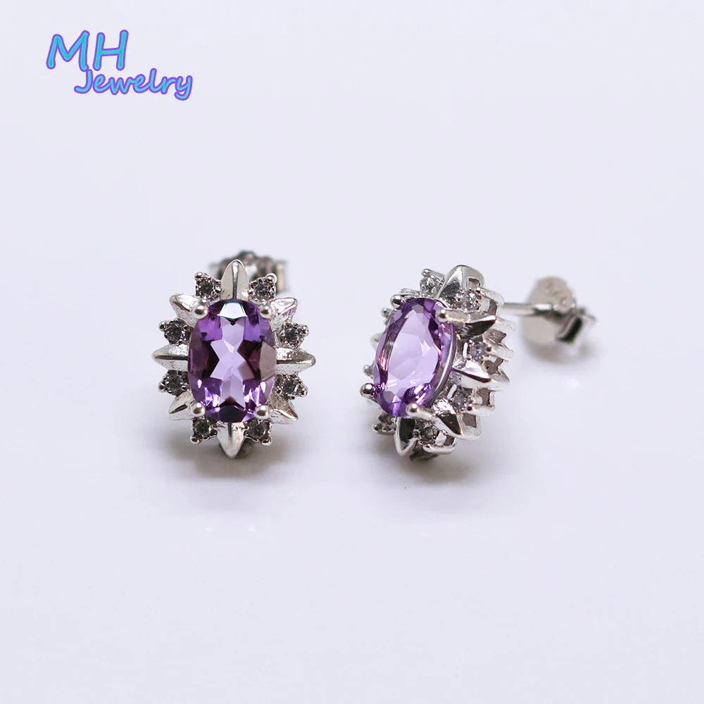 MH Natural Brazil amethyst gemstone small fresh stud earring s925 Sterling Silver Fine Jewelry gift party lady Gift
MH Natural Brazil amethyst gemstone small fresh stud earring s925 Sterling Silver Fine Jewelry gift party lady Gift