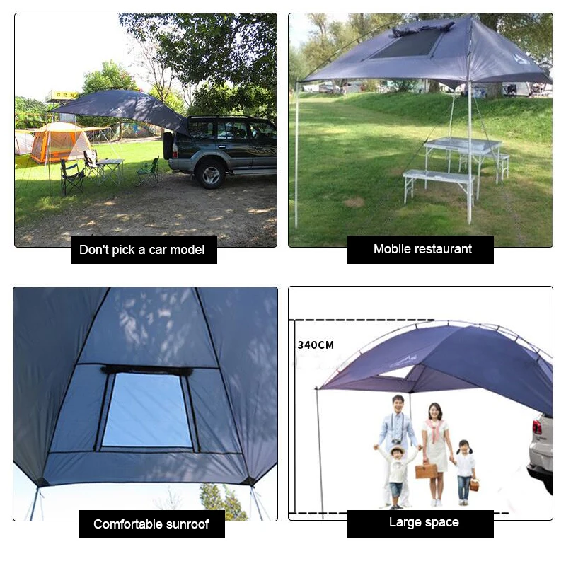 Waterproof Trailer Awning Portable Car Awning Tent Sun Shelter Canopy for Camping 4 Persons with 2 PCS Sand Bag Tent Pole Anchor
Waterproof Trailer Awning Portable Car Awning Tent Sun Shelter Canopy for Camping 4 Persons with 2 PCS Sand Bag Tent Pole Anchor