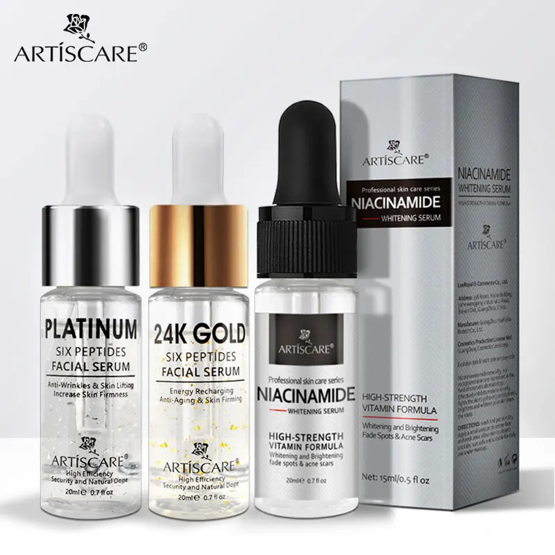 ARTISCARE Nicotinamide + Platinum + 24k Gold Six Peptides Essence 3pcs/lot Anti Wrinkles & Whitening Serum for Face Care Cream
ARTISCARE Nicotinamide + Platinum + 24k Gold Six Peptides Essence 3pcs/lot Anti Wrinkles & Whitening Serum for Face Care Cream