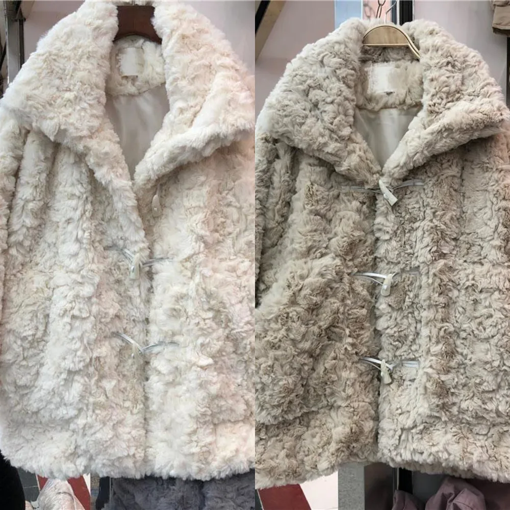 Женское Свободное пальто из искусственного меха с пряжкой рога|Куртки меха| |