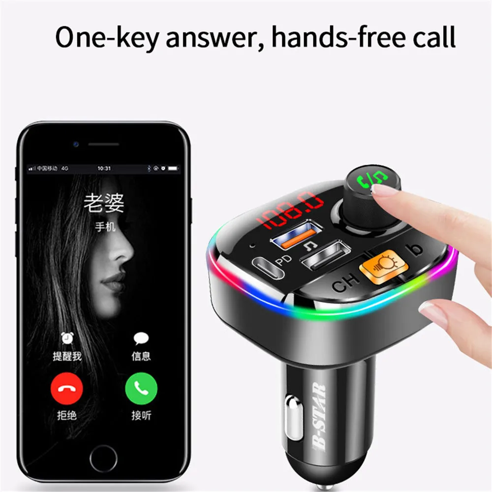 Bluetooth 5.0 FM Transmitter QC3.0+PD Fast USB Charger Adapter Wireless Car MP3 Player Handsfree Car Kit with Bass Audio Backlit
Bluetooth 5.0 FM Transmitter QC3.0+PD Fast USB Charger Adapter Wireless Car MP3 Player Handsfree Car Kit with Bass Audio Backlit