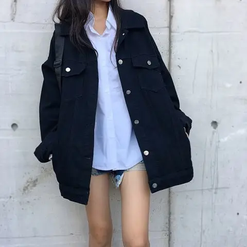 Denim Jacket Women's middle long black 2021 spring and autumn new loose size net red versatile student top
Denim Jacket Women's middle long black 2021 spring and autumn new loose size net red versatile student top