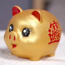 Golden Pig Piggy Bank Plastic Coin Money Cash Saving Box Money Saving Box Case Piggy Money Coin Bank Home Decoration