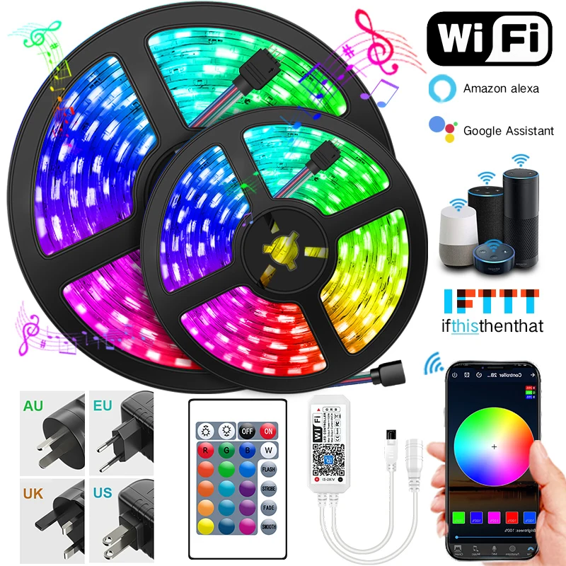 12V 5050 RGB Led Strips Light USB RGB Led WiFi Bluetooth Control Diode Ribbon Lamp For Decoration Bedroom BackLight Strips
12V 5050 RGB Led Strips Light USB RGB Led WiFi Bluetooth Control Diode Ribbon Lamp For Decoration Bedroom BackLight Strips