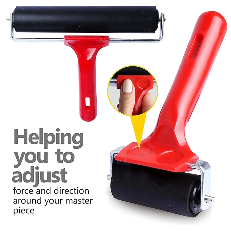 3 Pcs Rubber Roller Rubber Brayer Glue Roller Tools for Printmaking Stamping Wallpaper Gluing Application 6/10/20 cm 
3 Pcs Rubber Roller Rubber Brayer Glue Roller Tools for Printmaking Stamping Wallpaper Gluing Application 6/10/20 cm