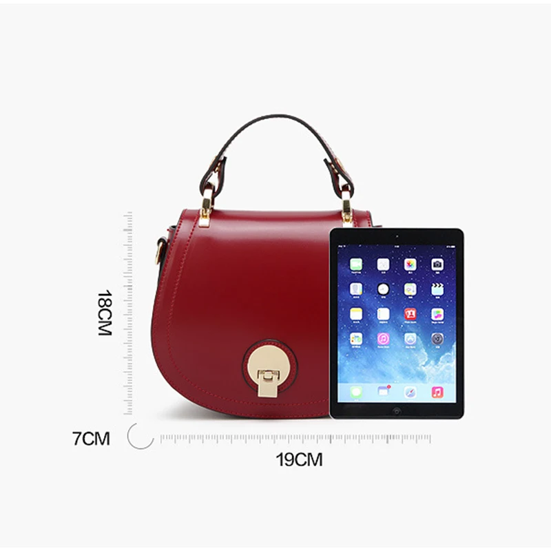 

Classic Oil Wax Skin Bags Female Simple Design Leather Retro Color Shoulder Bag Ladies Zipper Semicircle Crossbody Bags