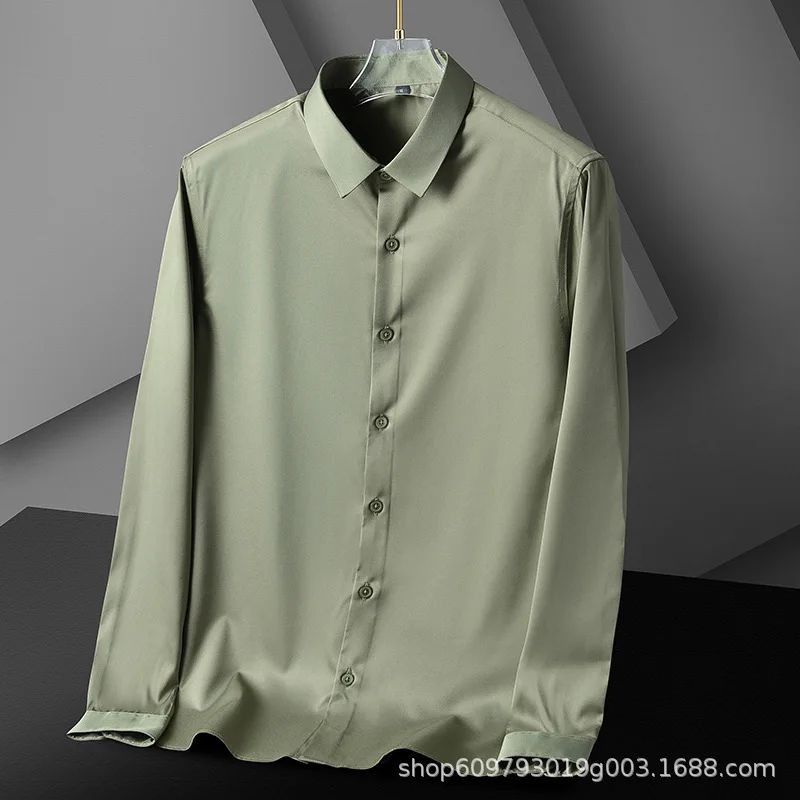Men's spring and summer men's business slim casual pure color stretch men's shirt long sleeves
Men's spring and summer men's business slim casual pure color stretch men's shirt long sleeves