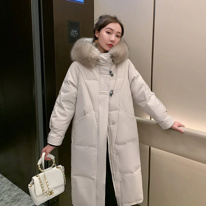 Down Jacket Womens Winter With Horn Buckle And Hair Collar Fashion New Korean Solid Color Zipper Temperament Thickened Warm
Down Jacket Womens Winter With Horn Buckle And Hair Collar Fashion New Korean Solid Color Zipper Temperament Thickened Warm
