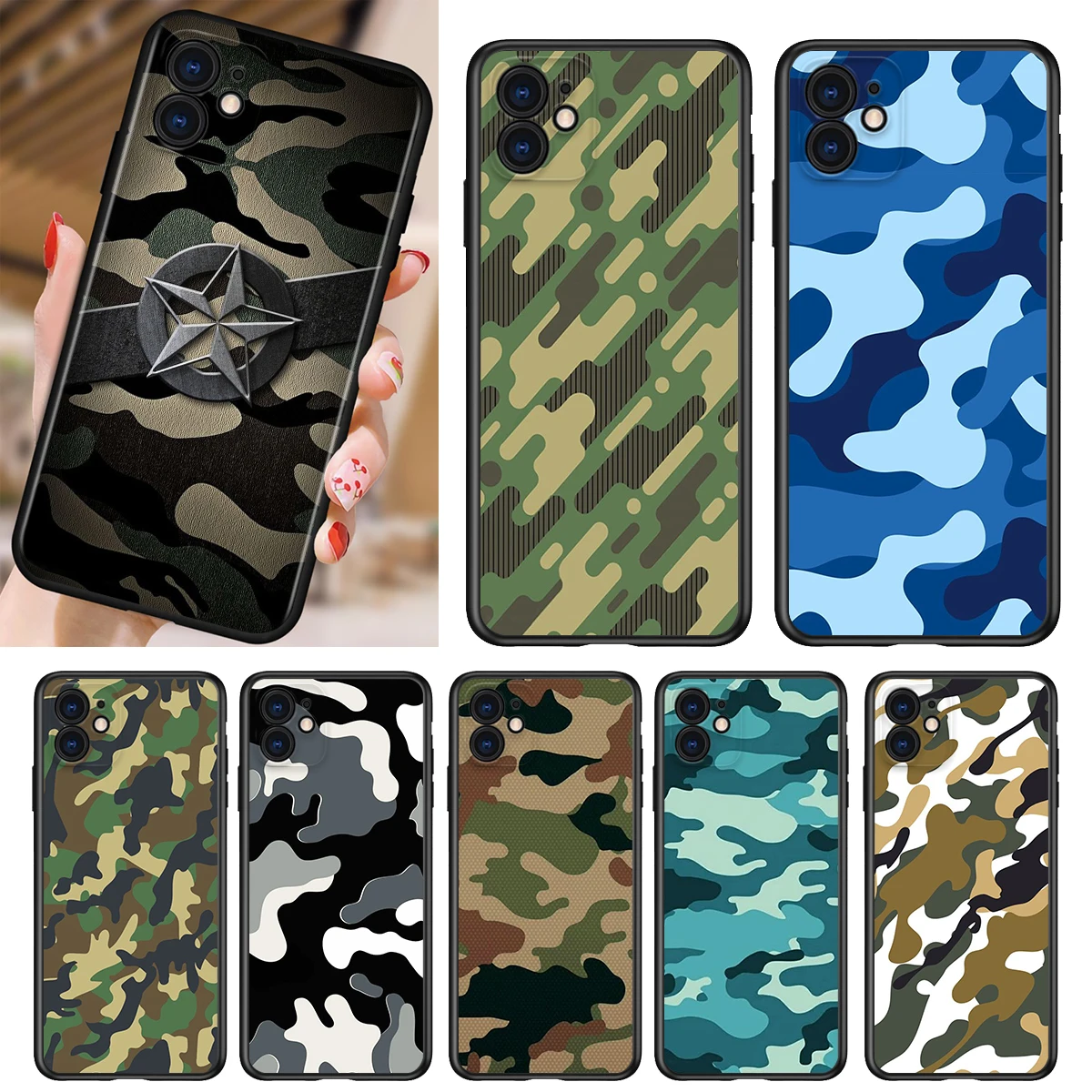Phone Case For Apple iPhone 13 12 11 SE XS XR X 7 8 6 5 S mini Plus Pro MAX 2020 Camouflage Pattern Black Soft Cover
Phone Case For Apple iPhone 13 12 11 SE XS XR X 7 8 6 5 S mini Plus Pro MAX 2020 Camouflage Pattern Black Soft Cover