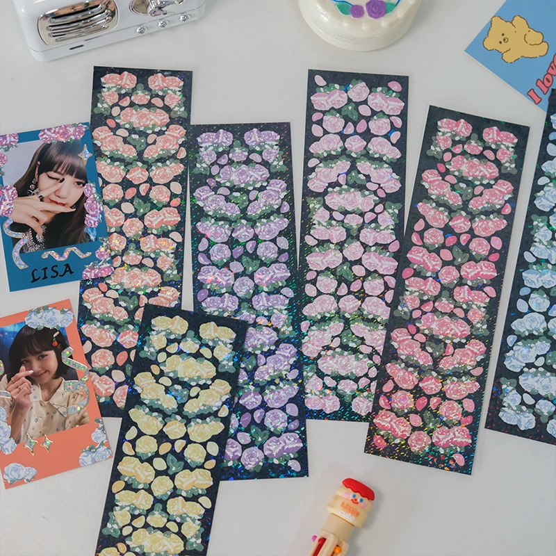 Cute Flower Rose Laser Stickers Korean DIY Scrapbooking Material Decorative Sticker Diary Idol Album Kawaii Stationery
Cute Flower Rose Laser Stickers Korean DIY Scrapbooking Material Decorative Sticker Diary Idol Album Kawaii Stationery
