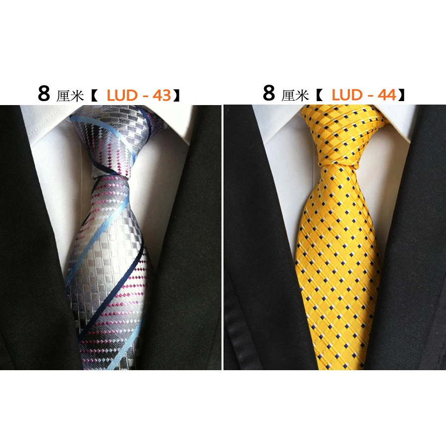 8cm Fashion Silk Men's Ties Neck Red Bule Plaid Striped for Men Formal Business Luxury Wedding Party Neckties Gravatas | Аксессуары