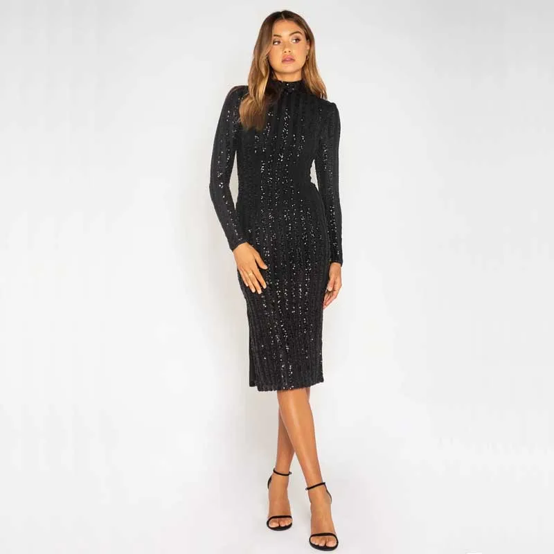 Free Shipping Wholesale Women's Black Sequins Long Sleeve Fashion Casual Elegant Celebrity Cocktail Party Dress
Free Shipping Wholesale Women's Black Sequins Long Sleeve Fashion Casual Elegant Celebrity Cocktail Party Dress