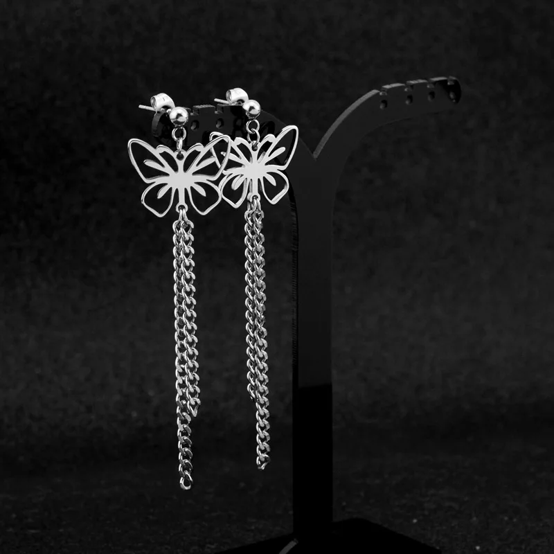 Butterfly Earrings For Women Girl Accessories Stainless Steel Earring Tassel Pendant Ear Rings Piercing Chain Fashion Jewelry
Butterfly Earrings For Women Girl Accessories Stainless Steel Earring Tassel Pendant Ear Rings Piercing Chain Fashion Jewelry