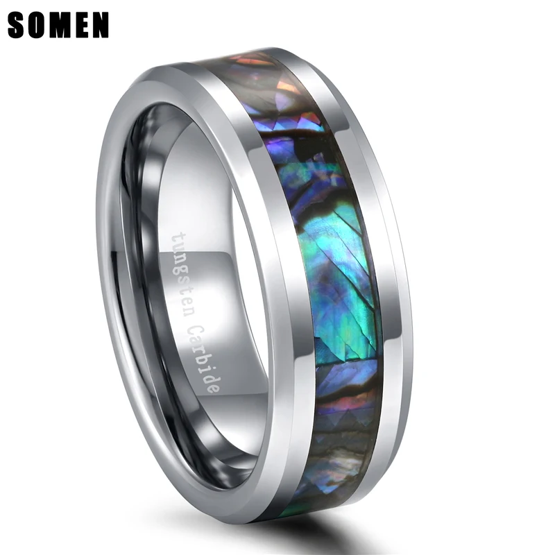 Somen Men's 8mm Abalone Shell Ring Wedding Ring Boyfriend Gift size 6-12 Beveled Tungsten Wedding Rings Comfort Fit Size 7 to 12
Somen Men's 8mm Abalone Shell Ring Wedding Ring Boyfriend Gift size 6-12 Beveled Tungsten Wedding Rings Comfort Fit Size 7 to 12