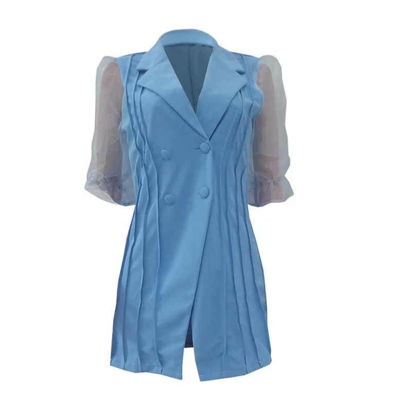 2021 Autumn Mesh Puff Sleeve Slim Blazer Coat Women Fashion Pleated Casual Jacket Double Breasted Streetwear Plus Size
2021 Autumn Mesh Puff Sleeve Slim Blazer Coat Women Fashion Pleated Casual Jacket Double Breasted Streetwear Plus Size