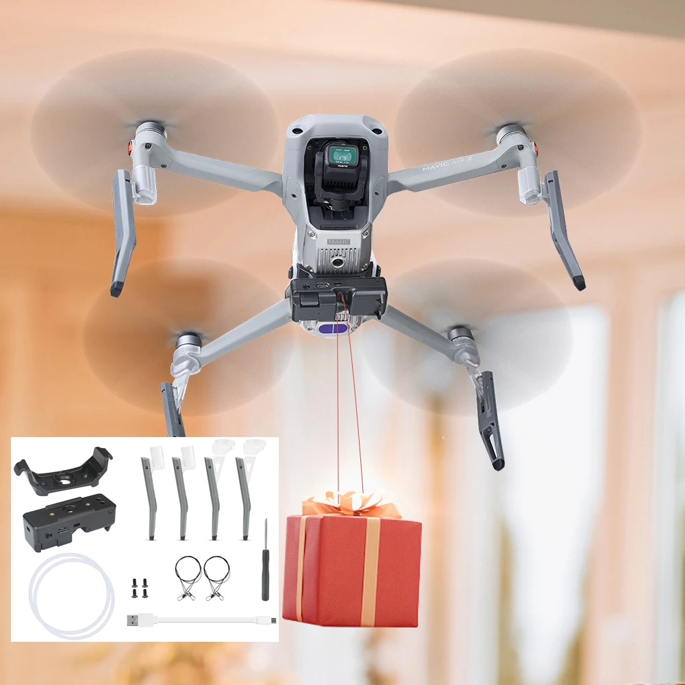 Airdrop System For DJI Mavic 2 Pro AIR 2 Drone Fishing Bait Wedding Ring Gift Deliver Sky Hook Mavic Mini 2 Thrower Accessories
Airdrop System For DJI Mavic 2 Pro AIR 2 Drone Fishing Bait Wedding Ring Gift Deliver Sky Hook Mavic Mini 2 Thrower Accessories