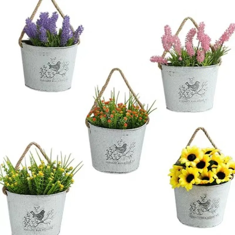1Pcs Wall Hanging Flower Vase Pot Wall Flower Basket Rural Garden Home Decoration Flowers Decor 
1Pcs Wall Hanging Flower Vase Pot Wall Flower Basket Rural Garden Home Decoration Flowers Decor