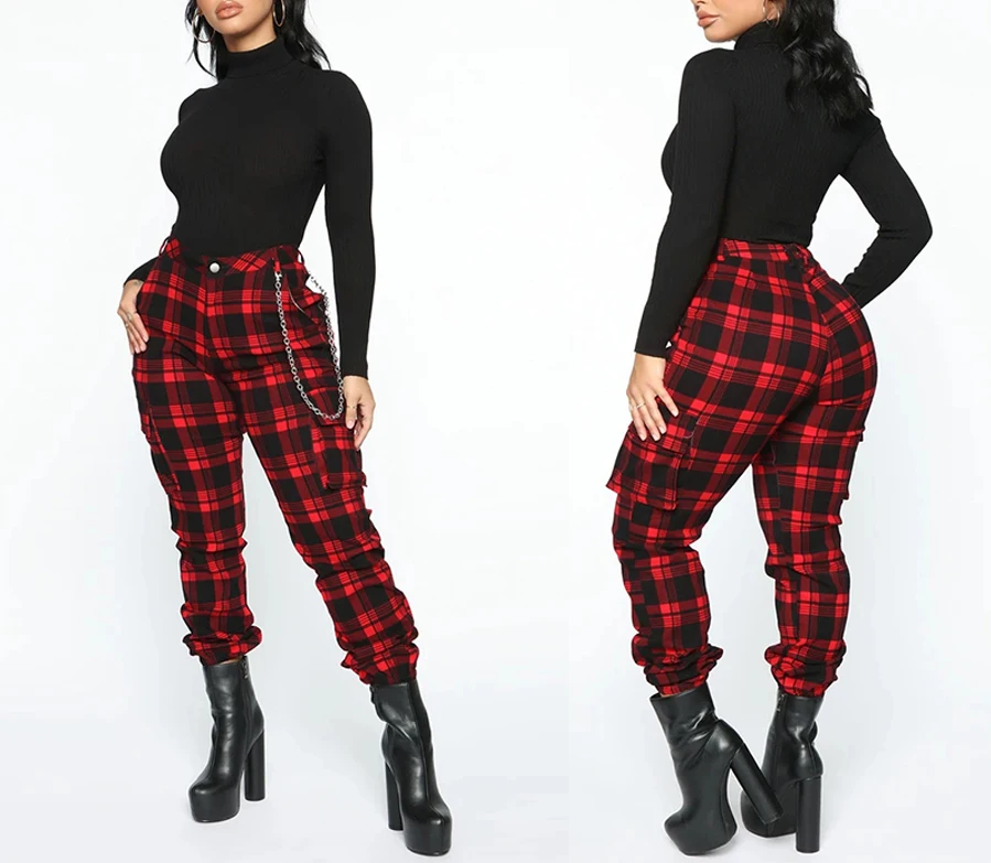 2020 Women Plaid Pants Hight Waist Trousers Women Harem Pants Full Length Streetwear Pockets Plus Size Women
2020 Women Plaid Pants Hight Waist Trousers Women Harem Pants Full Length Streetwear Pockets Plus Size Women