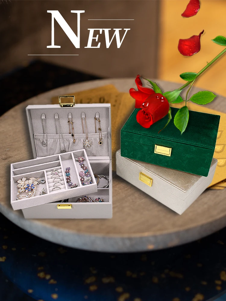 New Double-Layer Velvet Jewelry Case Multi-Function Jewelry Storage Box Large Space Jewelry Holder Gift Boxes
New Double-Layer Velvet Jewelry Case Multi-Function Jewelry Storage Box Large Space Jewelry Holder Gift Boxes