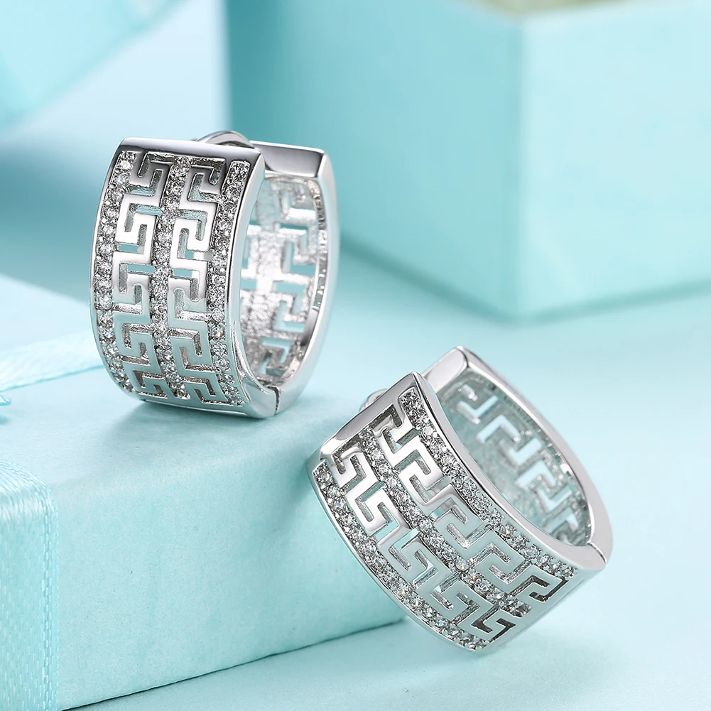 INALIS Double Row Great Wall Pattern Earrings Aesthetic Silver Color Cubic Zirconia Earrings For Women Fashion Jewelry Hot Sell
INALIS Double Row Great Wall Pattern Earrings Aesthetic Silver Color Cubic Zirconia Earrings For Women Fashion Jewelry Hot Sell