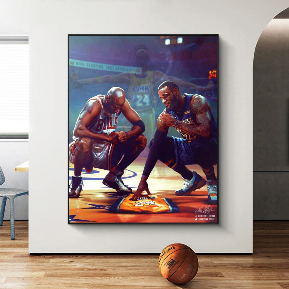 Modern Basketball Star Canvas Painting Printed on the Wall Art Kobe and James Picture for Room Wall Quadros Home Posters Decor
Modern Basketball Star Canvas Painting Printed on the Wall Art Kobe and James Picture for Room Wall Quadros Home Posters Decor