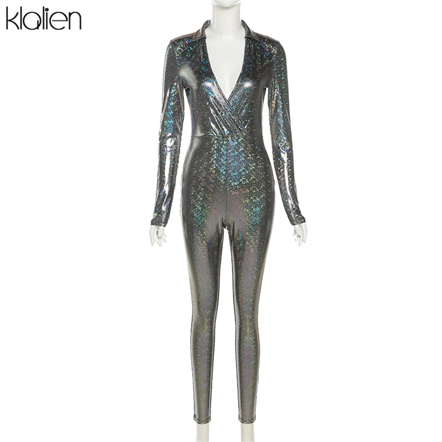 KLALIEN Autumn Fashion Sexy Shiny Sequins Long Sleeve Low Chest V Neck Jumpsuit 2021 New Casual Club Streetwear Skinny Romper
KLALIEN Autumn Fashion Sexy Shiny Sequins Long Sleeve Low Chest V Neck Jumpsuit 2021 New Casual Club Streetwear Skinny Romper