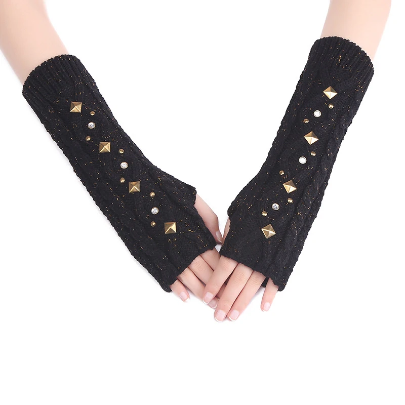 Fingerless Gloves Women Knit Cashmere Gloves Half Finger Wrist Arm Protect Wool Mittens Autumn Winter Rivet Warm Long Glove
Fingerless Gloves Women Knit Cashmere Gloves Half Finger Wrist Arm Protect Wool Mittens Autumn Winter Rivet Warm Long Glove