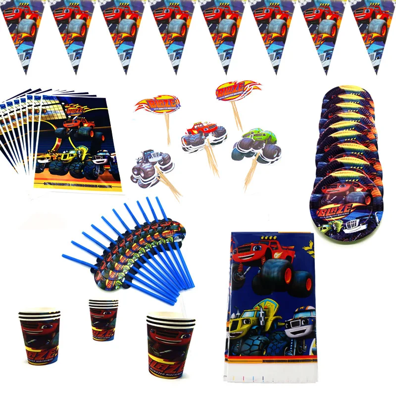 Blaze And The Monster Machines Theme Birthday Party Decorations Paper Cup Plate Flag Gift Bag Tablecloth Disposable Tableware
Blaze And The Monster Machines Theme Birthday Party Decorations Paper Cup Plate Flag Gift Bag Tablecloth Disposable Tableware