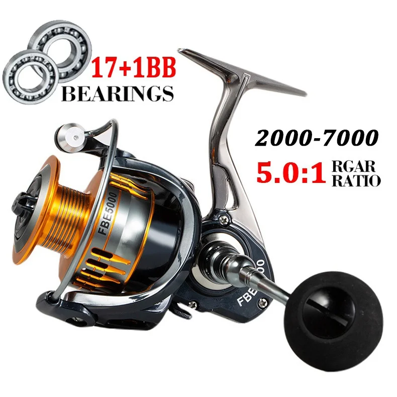 17+1BB 2000-7000 Series Gapless Metal Fishing Spinning Reel Wheel Freshwater Sea Fishing Reels
17+1BB 2000-7000 Series Gapless Metal Fishing Spinning Reel Wheel Freshwater Sea Fishing Reels