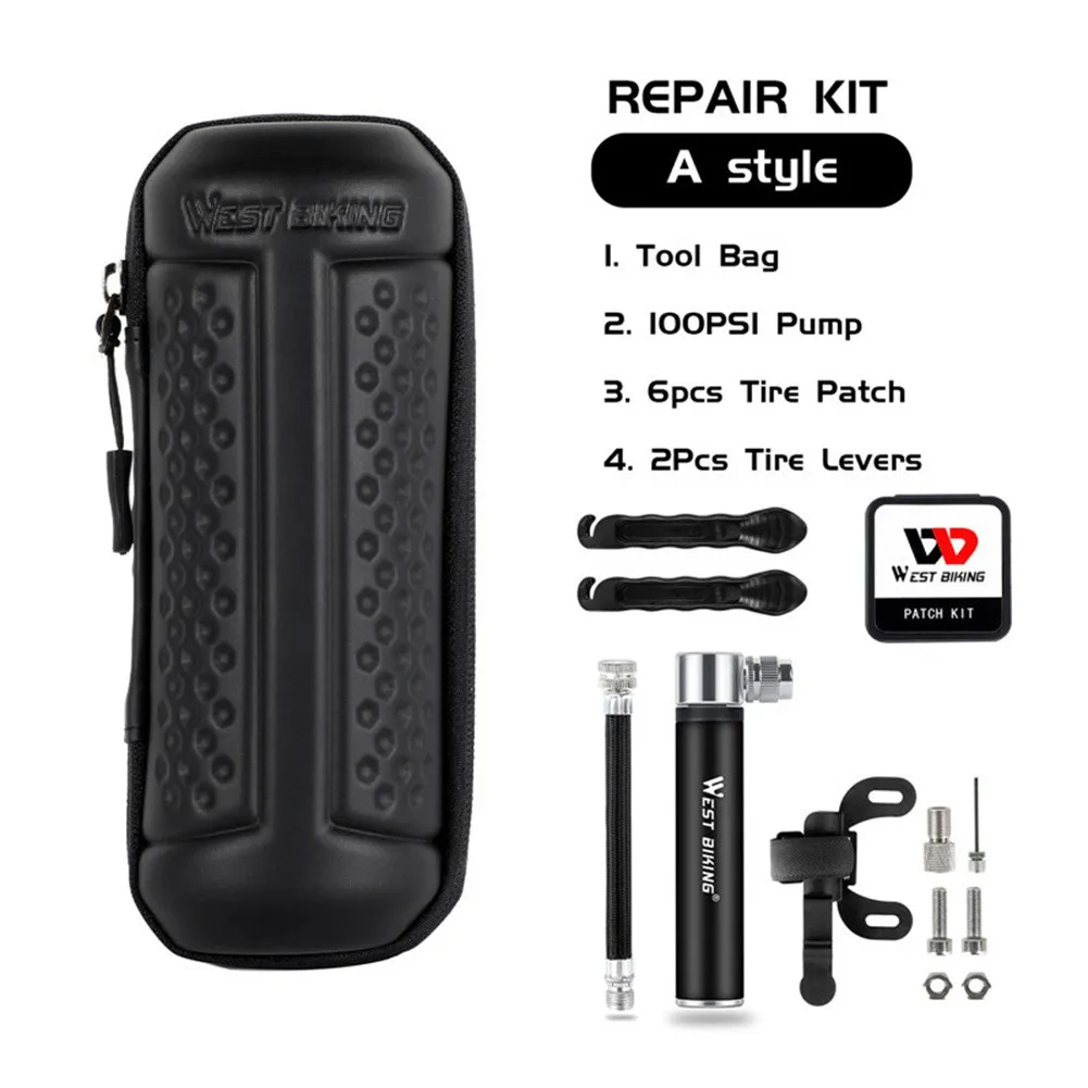 Portable Bicycle Repair Tools Bike Tire Repair Kits Pump 100PSI Capacity Bicycle Mini Hand Pump Cycling Storage Bottle 2021 New
Portable Bicycle Repair Tools Bike Tire Repair Kits Pump 100PSI Capacity Bicycle Mini Hand Pump Cycling Storage Bottle 2021 New